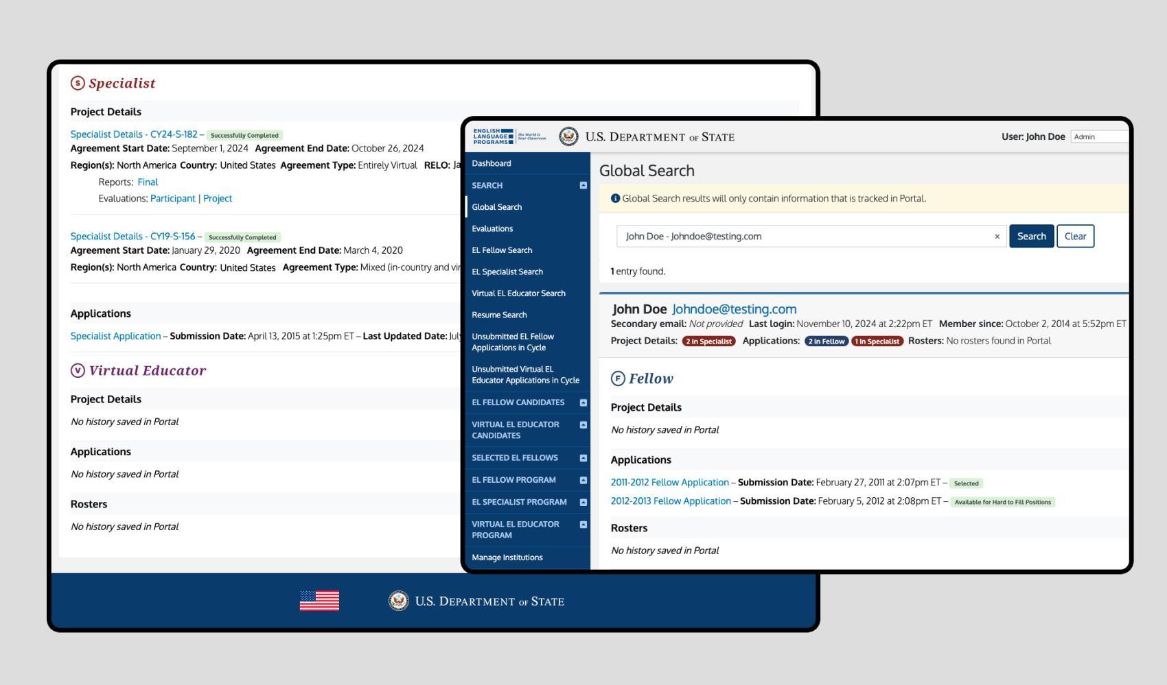 screanshot of the project global search
