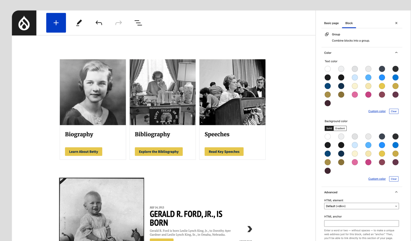 Gerald Ford gutenberg editor Gerald Ford gutenberg editor