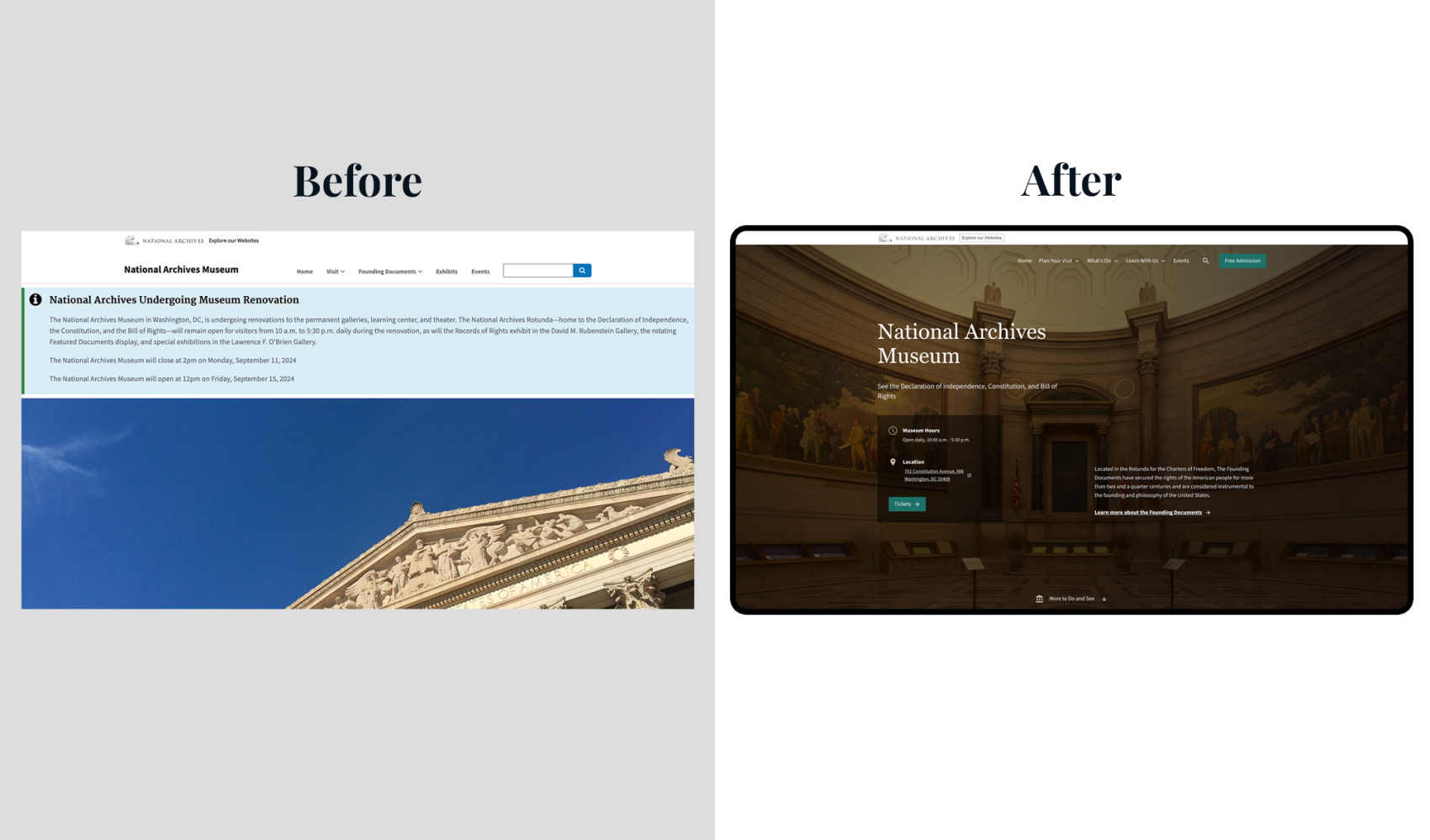 Museum before and after Museum before and after