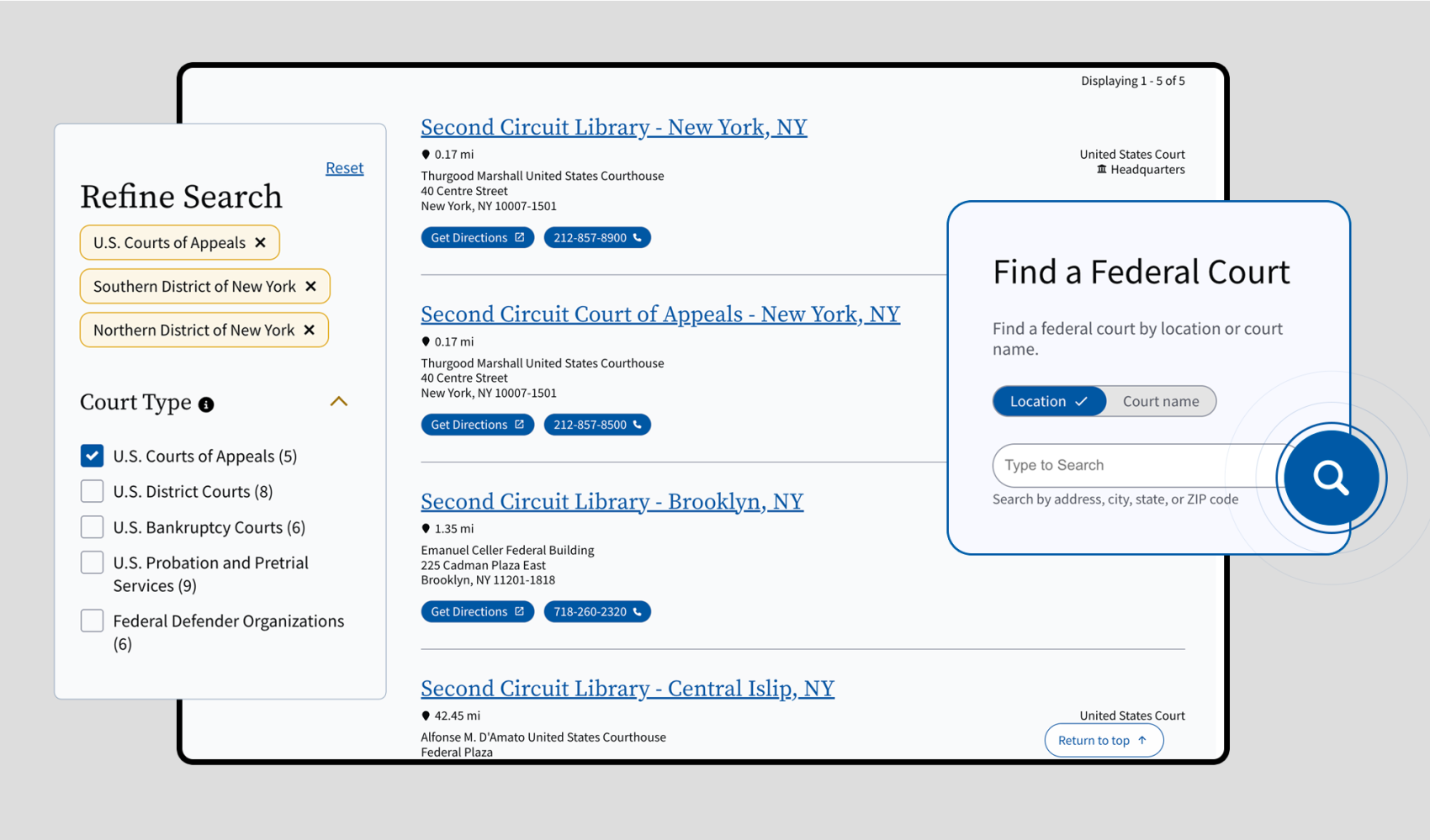 U.S. Court solution finder U.S. Court solution finder